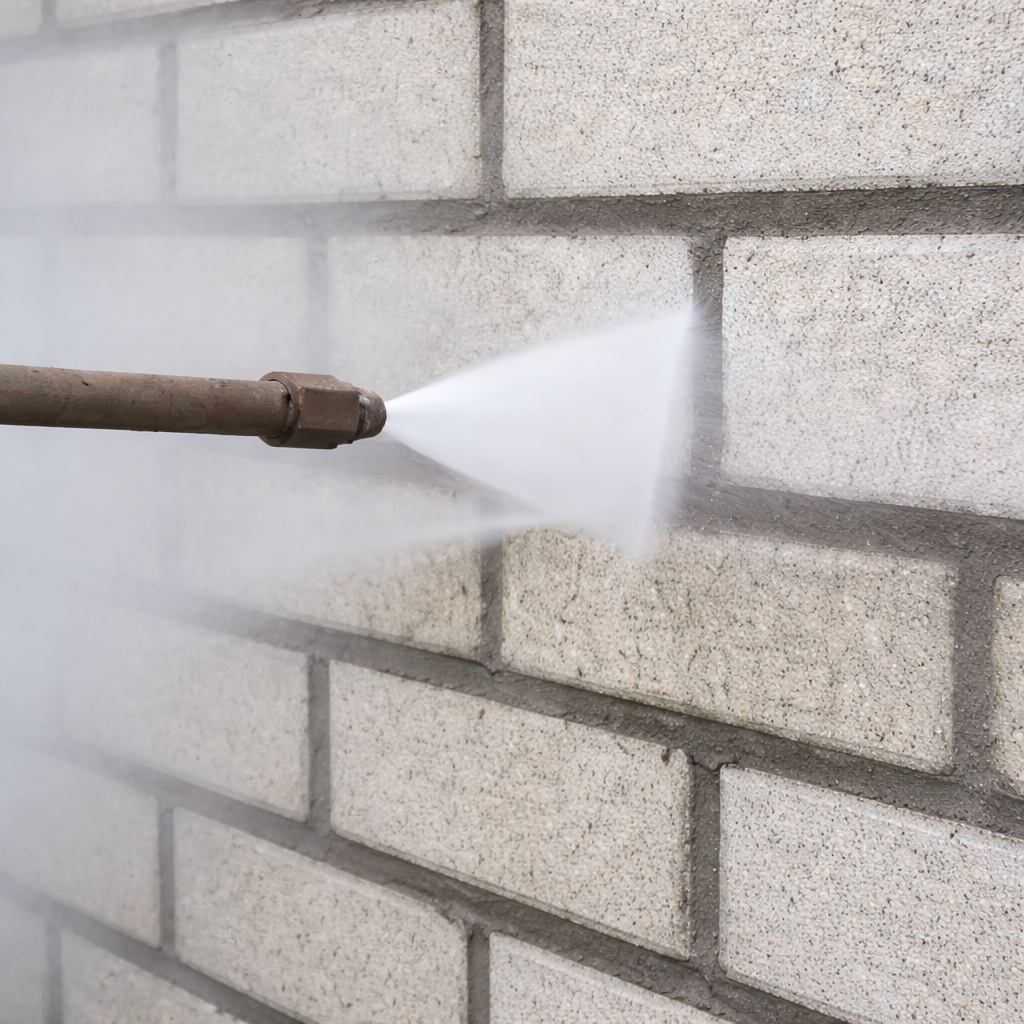 Gevel stoomreiniging 2 Gevel stoomreiniging uitvoeren op kalkzandsteenmuur